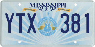 MS license plate YTX381