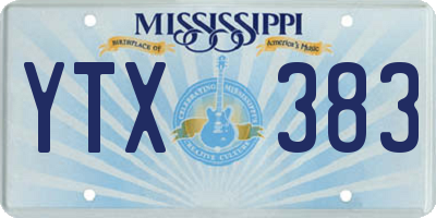 MS license plate YTX383