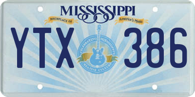 MS license plate YTX386