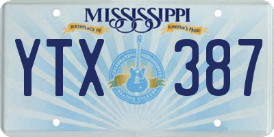MS license plate YTX387