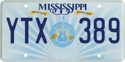 MS license plate YTX389