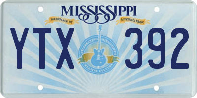 MS license plate YTX392