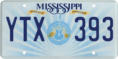 MS license plate YTX393