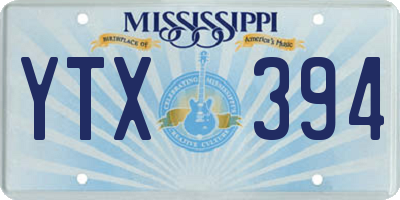 MS license plate YTX394