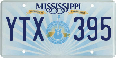 MS license plate YTX395