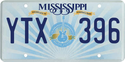 MS license plate YTX396