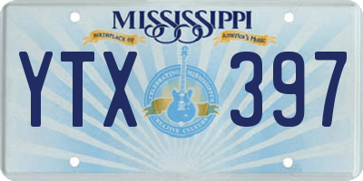 MS license plate YTX397