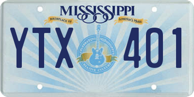 MS license plate YTX401