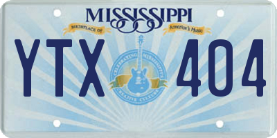MS license plate YTX404