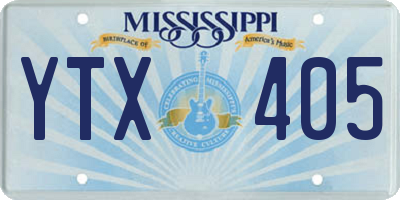 MS license plate YTX405