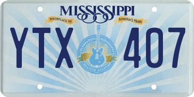 MS license plate YTX407