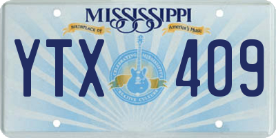 MS license plate YTX409