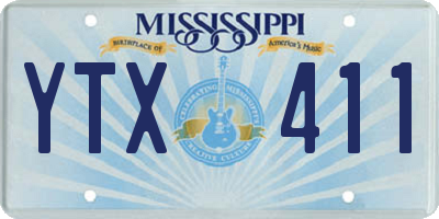 MS license plate YTX411