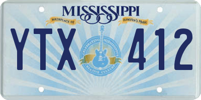 MS license plate YTX412
