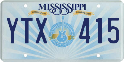 MS license plate YTX415