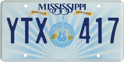 MS license plate YTX417