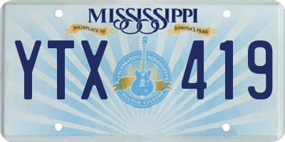 MS license plate YTX419