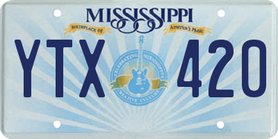 MS license plate YTX420