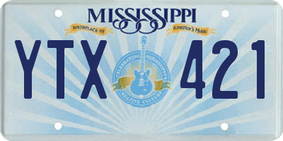 MS license plate YTX421