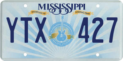 MS license plate YTX427
