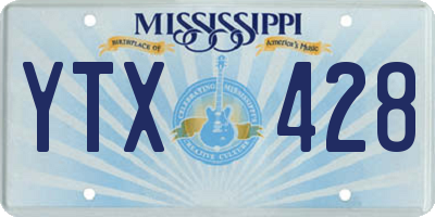 MS license plate YTX428