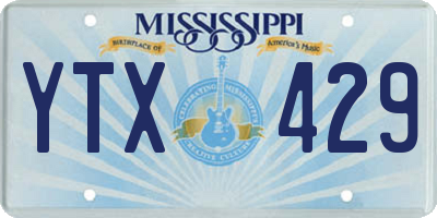 MS license plate YTX429