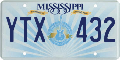MS license plate YTX432