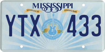 MS license plate YTX433