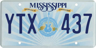 MS license plate YTX437