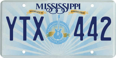 MS license plate YTX442