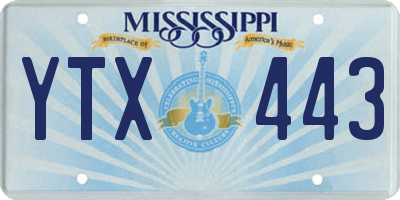 MS license plate YTX443