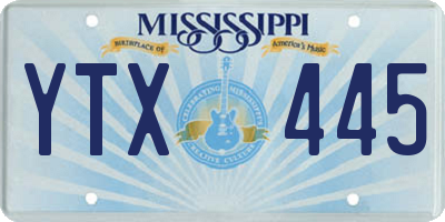MS license plate YTX445