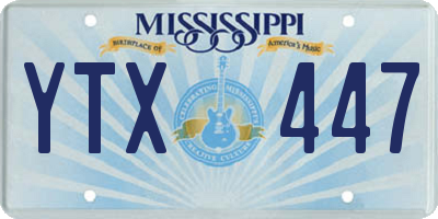 MS license plate YTX447