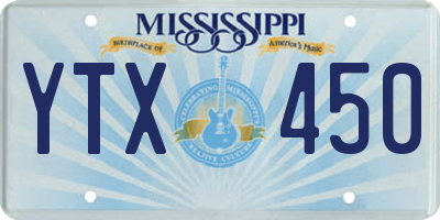 MS license plate YTX450