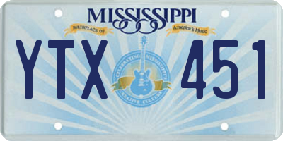 MS license plate YTX451