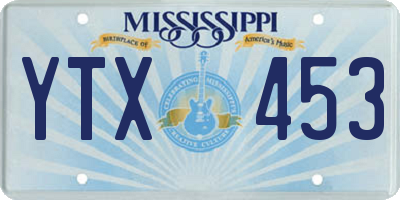 MS license plate YTX453