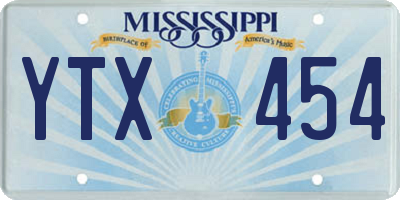 MS license plate YTX454