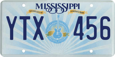 MS license plate YTX456