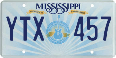 MS license plate YTX457