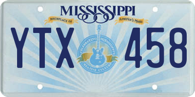 MS license plate YTX458