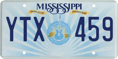 MS license plate YTX459