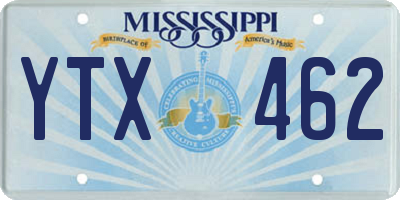 MS license plate YTX462