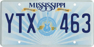 MS license plate YTX463
