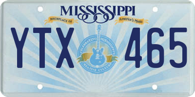 MS license plate YTX465