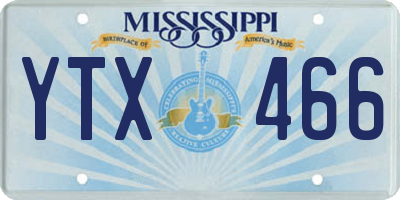 MS license plate YTX466