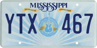 MS license plate YTX467