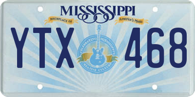 MS license plate YTX468