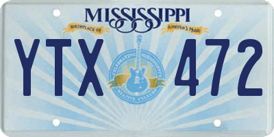MS license plate YTX472