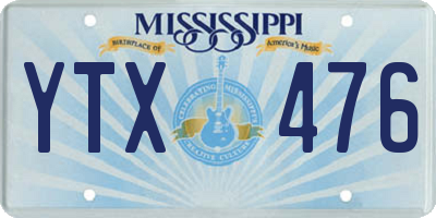 MS license plate YTX476