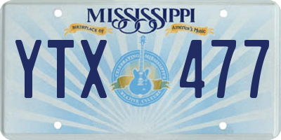 MS license plate YTX477